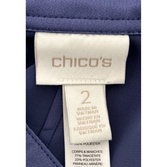 Chico's Navy  Front Zip Sheer Back Anorak Jacket Size  2 (Large) - Picture 5 of 15